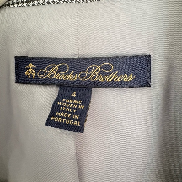 BROOKS BROTHERS Linen Blend Lapel Plaid Blazer Jacket Womens 4 Career Timeless - Picture 3 of 10